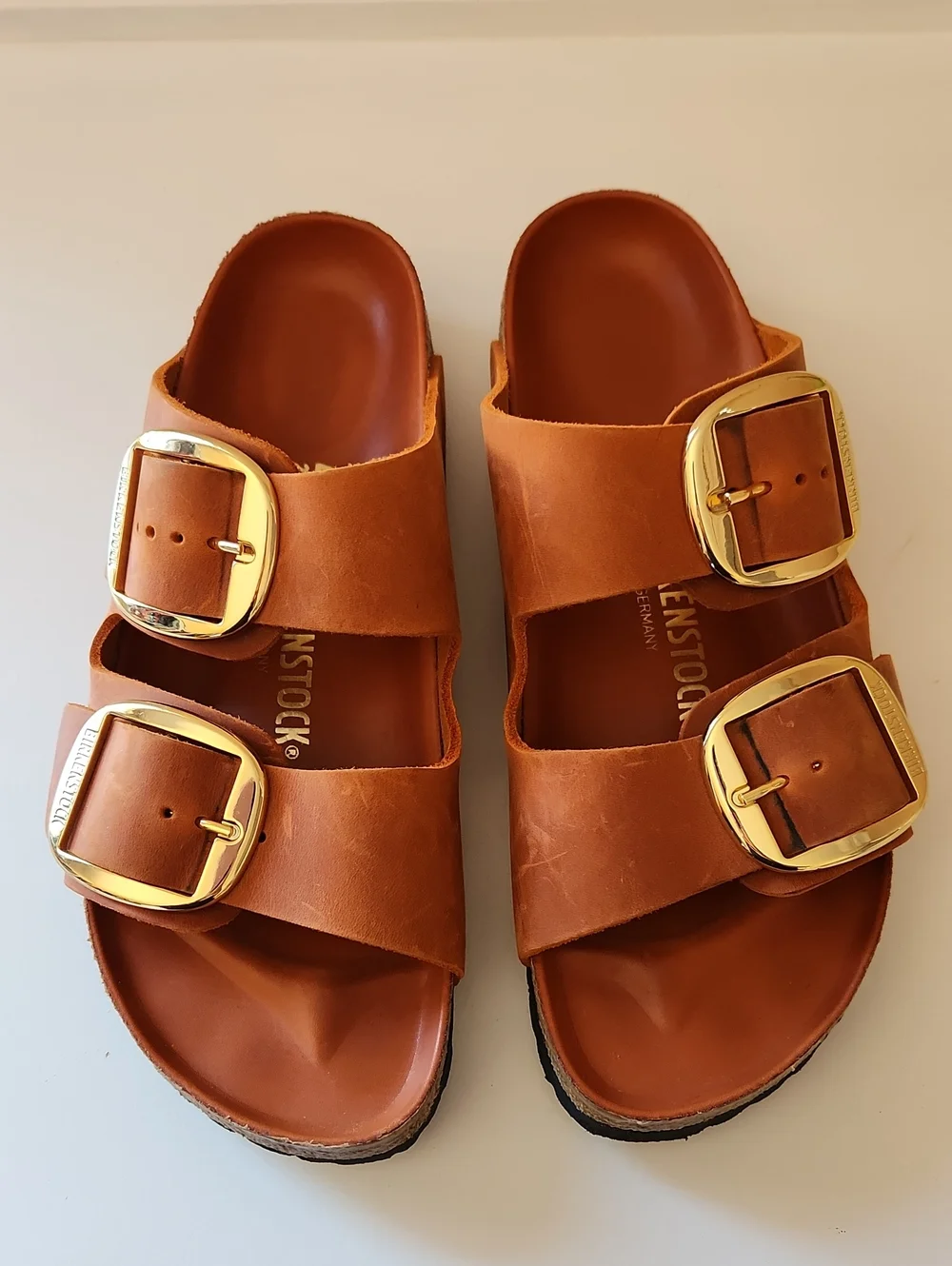 Birkenstock Arizona Big BuckleNatural Leather Oiled Burnt Orange Size 41